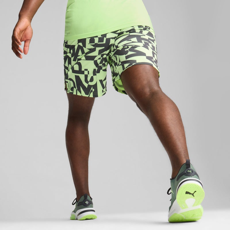 PUMA 7" Graphic Stretch Mens Green Woven Shorts - Image 4